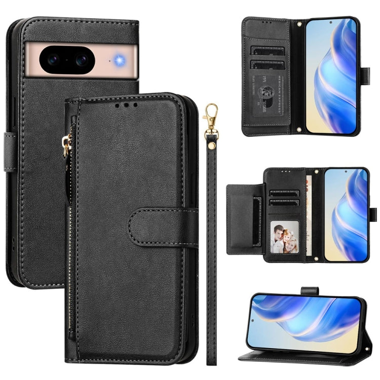Google Pixel 8a Multi-Card Slots Zipper Wallet Leather Case