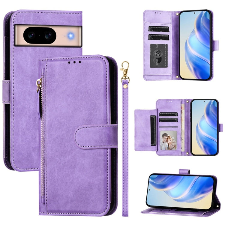 Google Pixel 8a Multi-Card Slots Zipper Wallet Leather Case