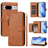 Google Pixel 8a Multi-Card Slots Zipper Wallet Leather Case