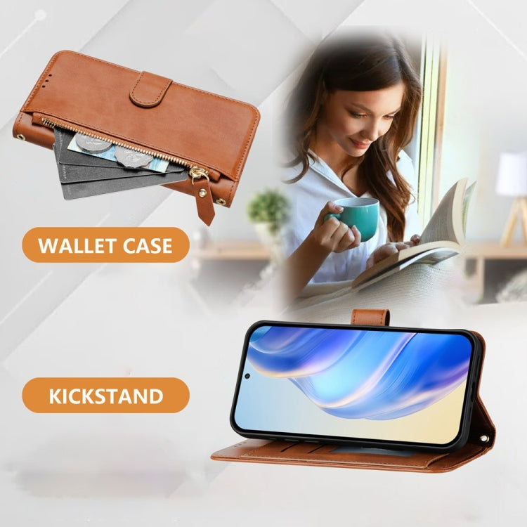 Google Pixel 9 Multi-Card Slots Zipper Wallet Leather Case