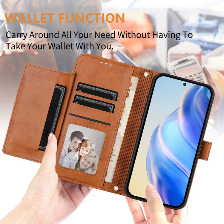 Google Pixel 9 Multi-Card Slots Zipper Wallet Leather Case