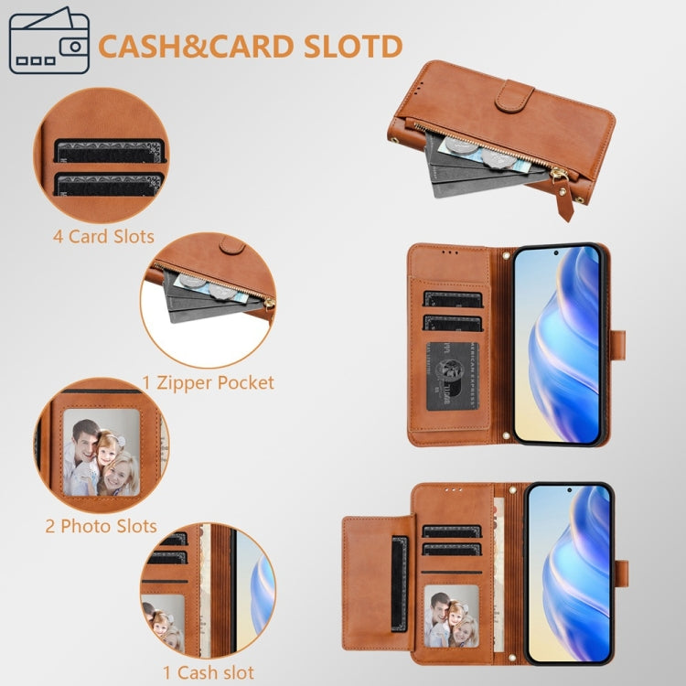 Google Pixel 9 Multi-Card Slots Zipper Wallet Leather Case