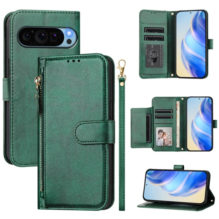 Google Pixel 9 Multi-Card Slots Zipper Wallet Leather Case