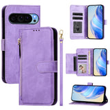 Google Pixel 9 Multi-Card Slots Zipper Wallet Leather Case