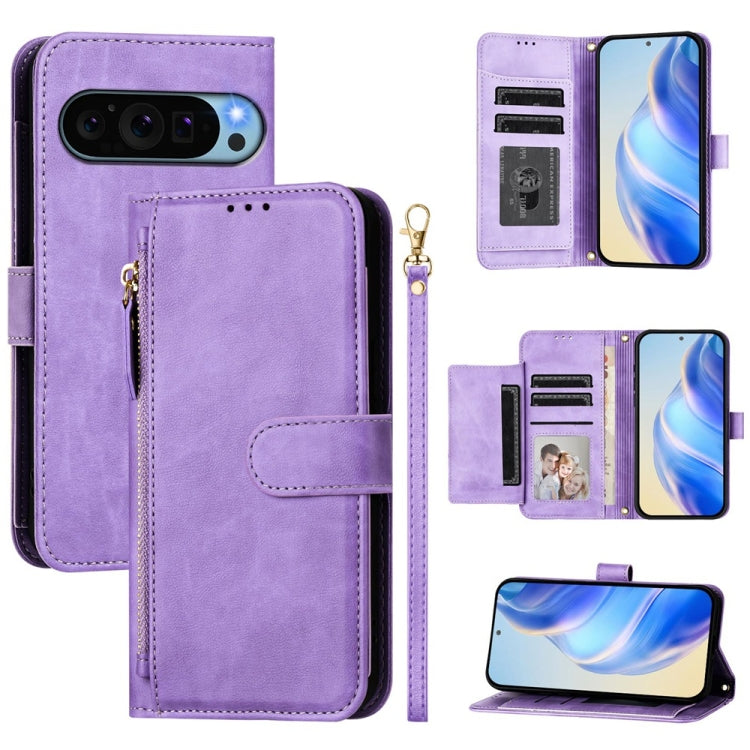 Google Pixel 10 Pro XL Multi-Card Slots Zipper Wallet Leather Case