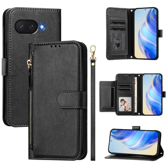 Google Pixel 9a Multi-Card Slots Zipper Wallet Leather Case