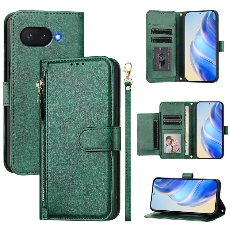 Google Pixel 9a Multi-Card Slots Zipper Wallet Leather Case
