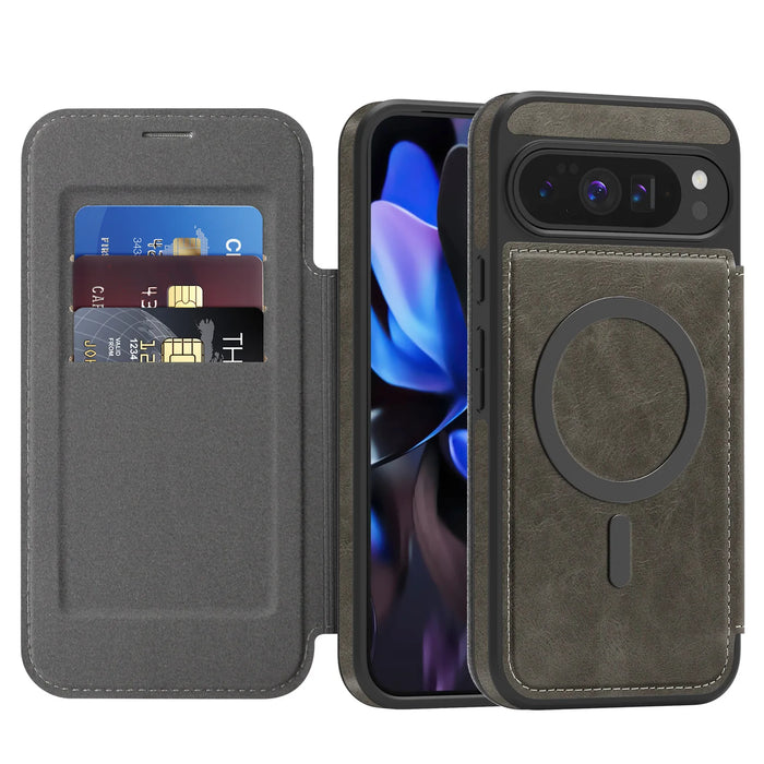 Magnetic Flip Wallet Case with Card Slots