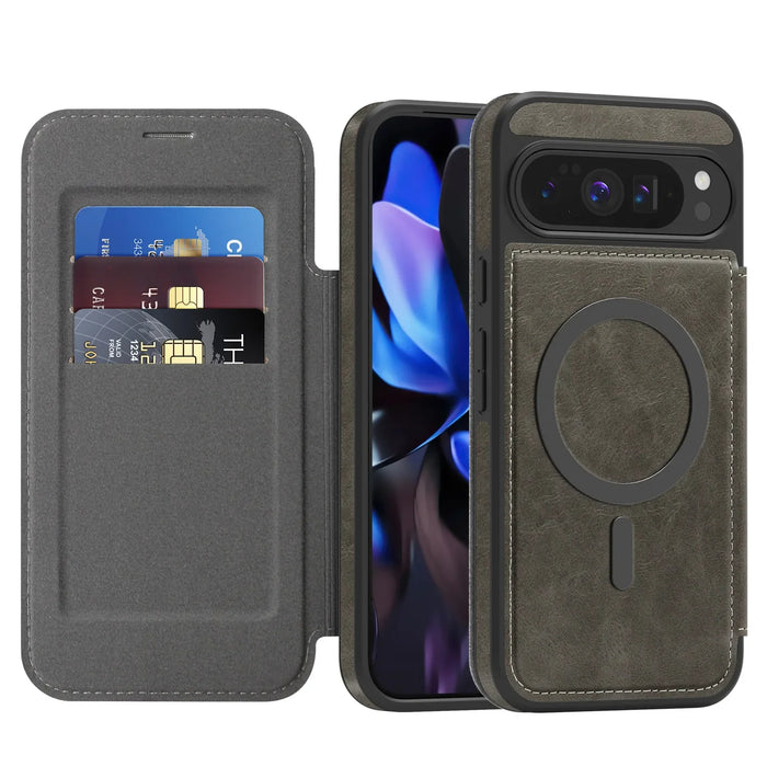 Magnetic Flip Wallet Case with Card Slots