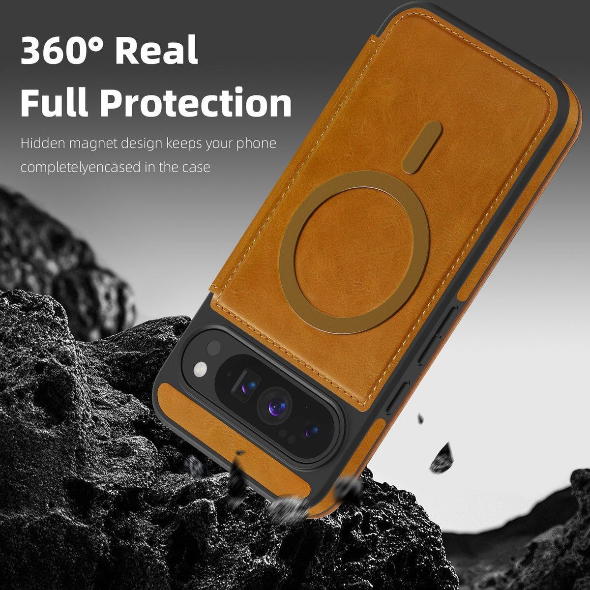 Google Pixel 10 Pro XL Magnetic Flip Wallet Case with Card Slots