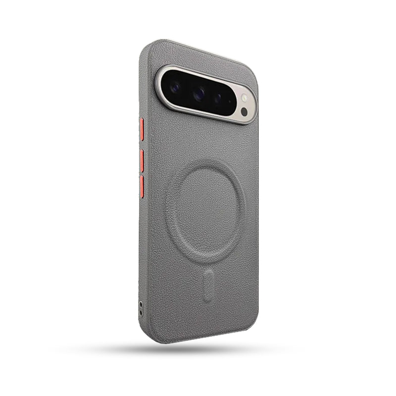 Google Pixel 11 Pro Magnetic Plain Leather Protective Shell Case