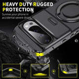 Google Pixel 10 Pro Magnetic Ring Armor Case with Kickstand