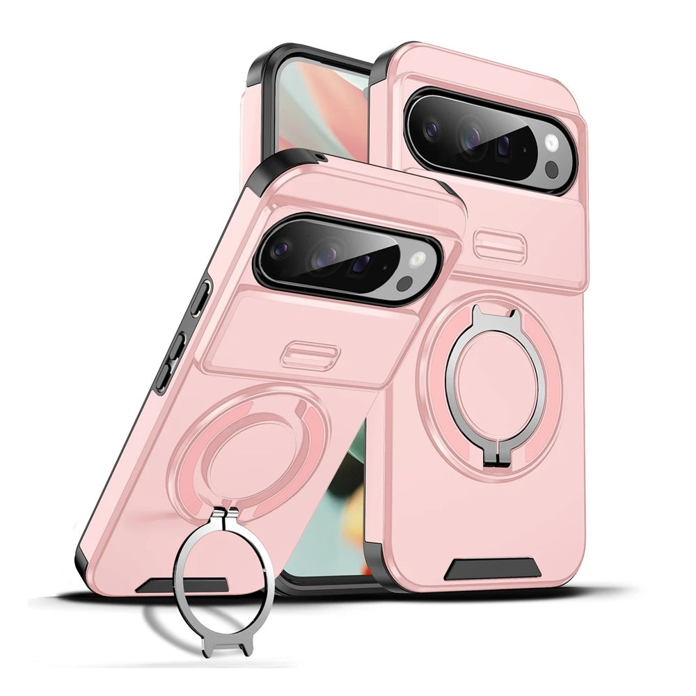Google Pixel 10 Pro Magnetic Ring Armor Case with Kickstand