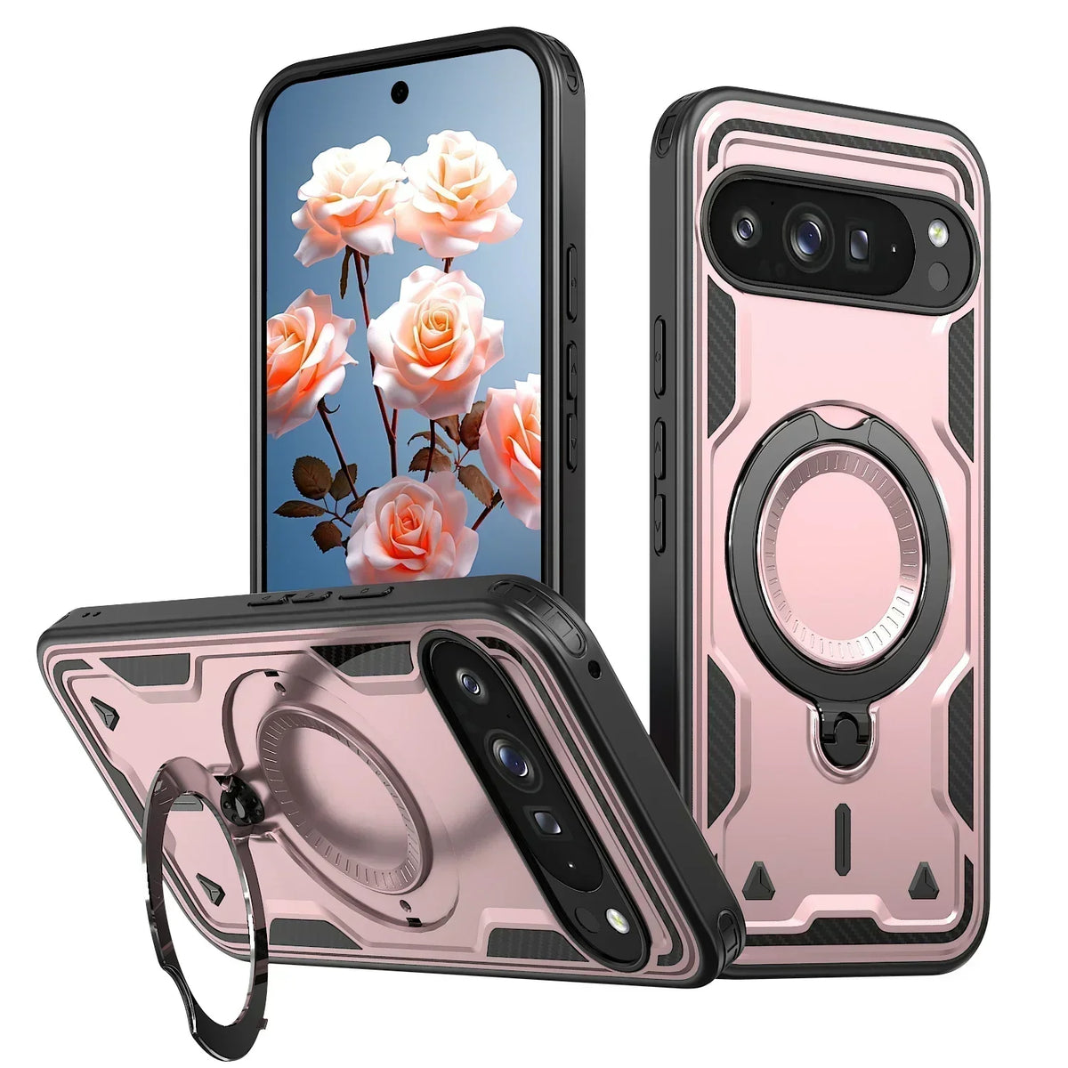Google Pixel 11 Armor Case with 360° Ring Stand & Magnetic