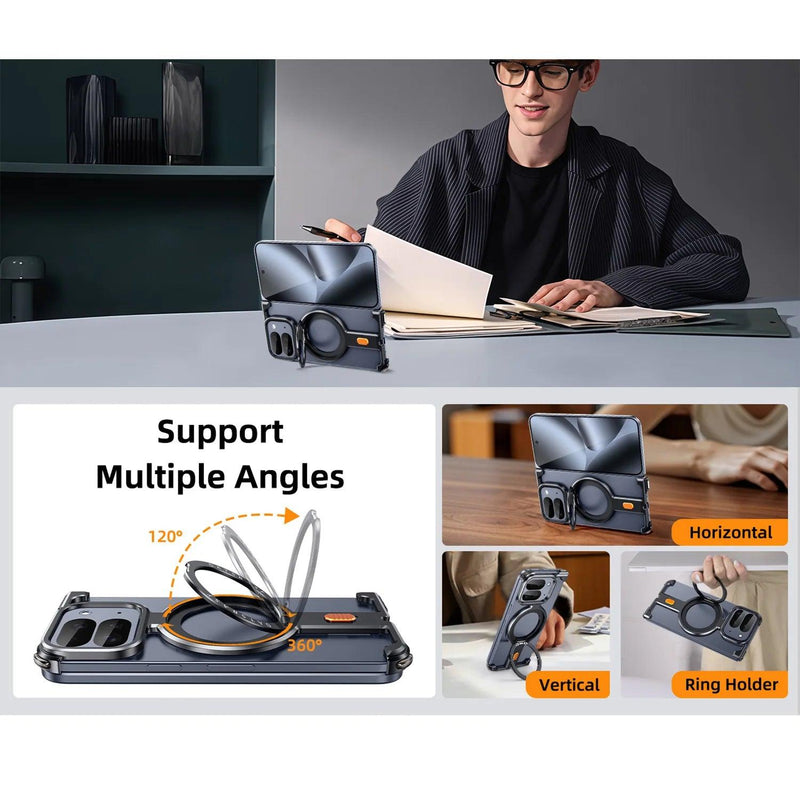 Frameless Metal Ring Stand Case
