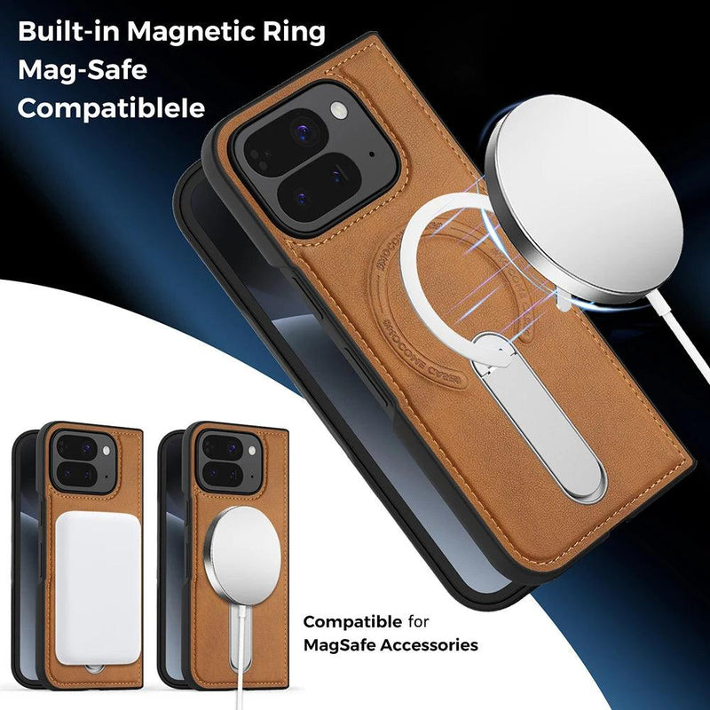 Magnetic Leather Stand Case