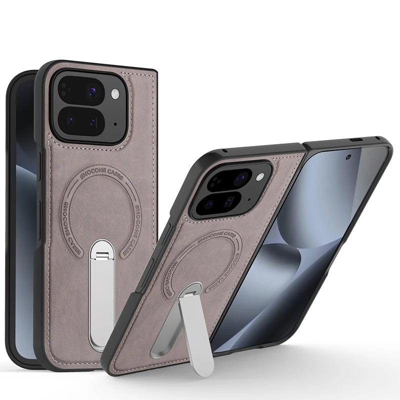 Magnetic Leather Stand Case