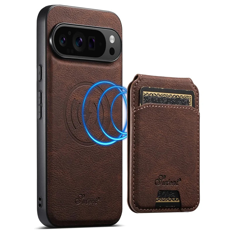 Google Pixel 10 Pro XL MagSafe Wireless Charging Wallet Leather Case