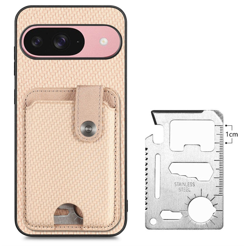 Google Pixel 10 Pro Carbon Fiber Card Holder Multi-Tool Case