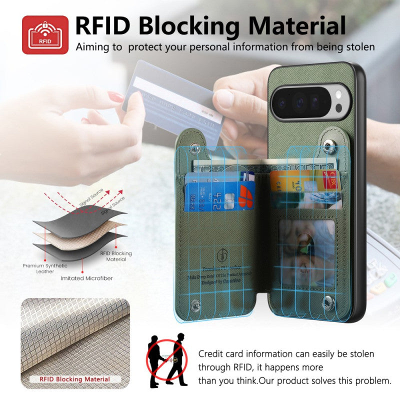 Google Pixel 8a RFID Blocking Ring Stand Card Case