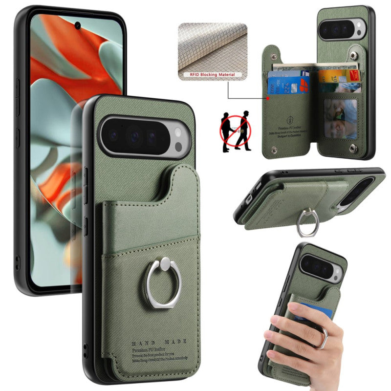 Google Pixel 10 Pro RFID Blocking Ring Stand Card Case