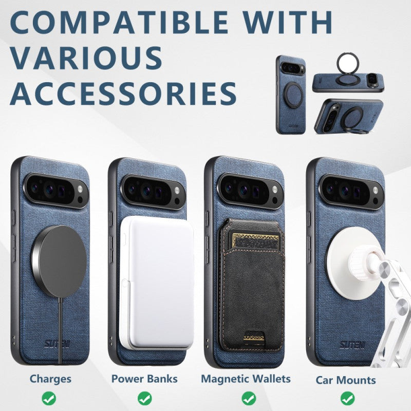Google Pixel 9 Pro Jean Texture 360° Stand MagSafe Case