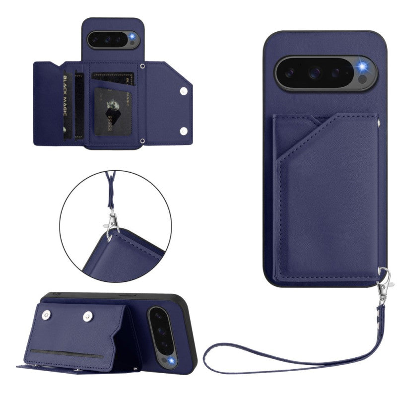 Multi-Card Wallet Stand Wrist Strap Case