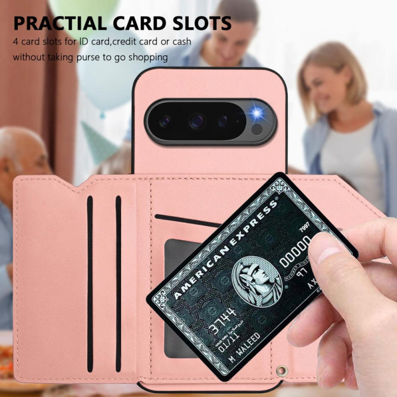 Multi-Card Wallet Stand Wrist Strap Case