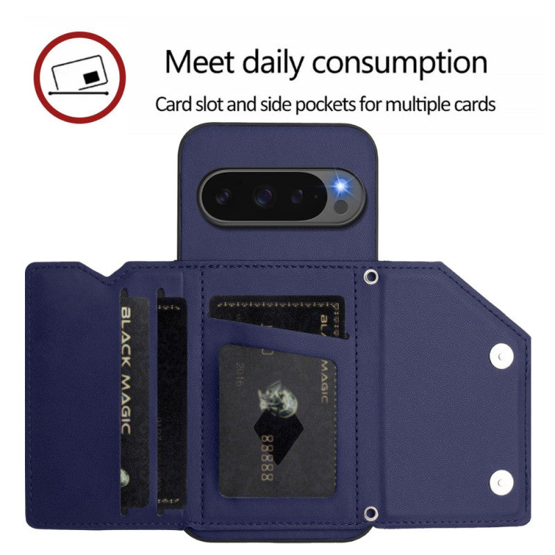 Multi-Card Wallet Stand Wrist Strap Case