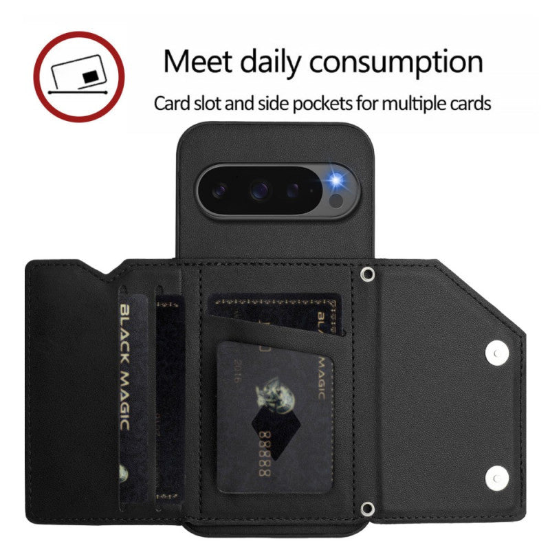 Multi-Card Wallet Stand Wrist Strap Case