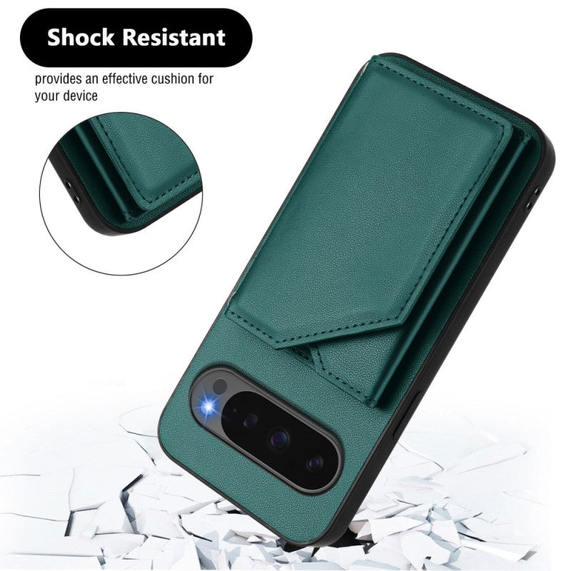Google Pixel 10 Multi-Card Wallet Stand Wrist Strap Case