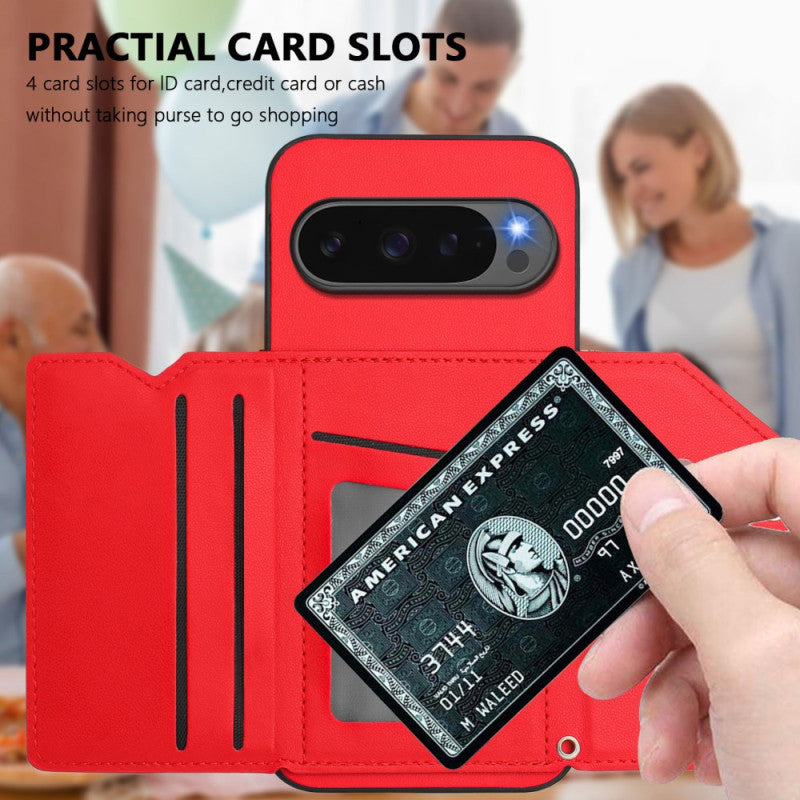 Multi-Card Wallet Stand Wrist Strap Case