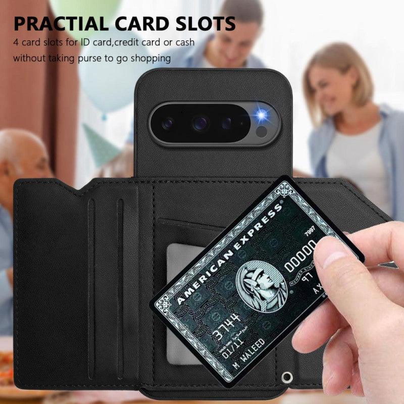 Multi-Card Wallet Stand Wrist Strap Case