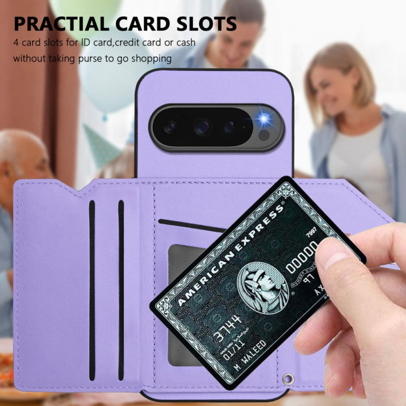 Multi-Card Wallet Stand Wrist Strap Case