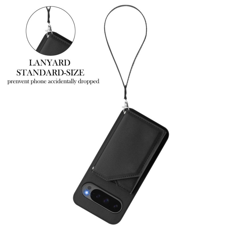 Multi-Card Wallet Stand Wrist Strap Case