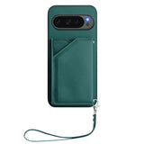 Google Pixel 10 Multi-Card Wallet Stand Wrist Strap Case