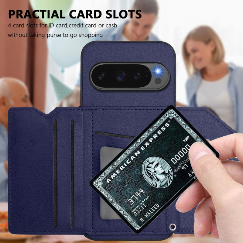 Multi-Card Wallet Stand Wrist Strap Case