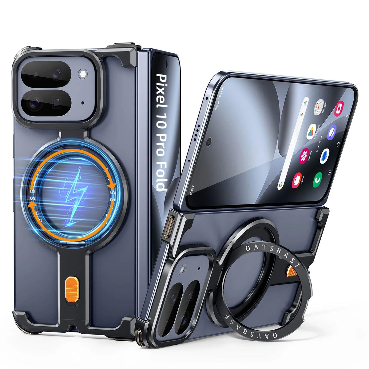 Google Pixel 10 Pro Fold Frameless Metal Ring Stand Case