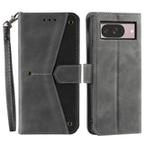 Google Pixel 9a Unique Stitching Design Wallet Wrist Strap