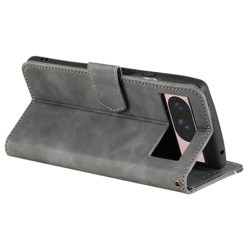 Google Pixel 8a Unique Stitching Design Wallet Wrist Strap
