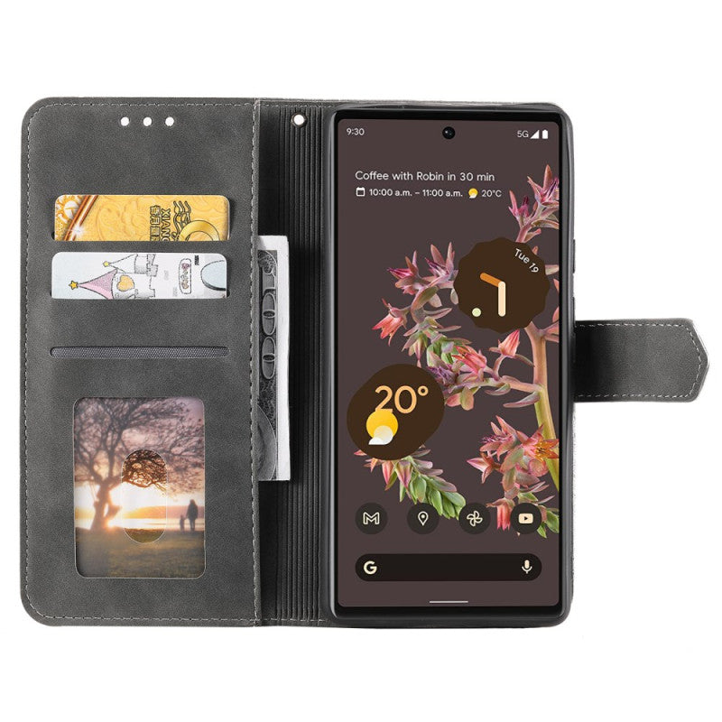 Google Pixel 8a Unique Stitching Design Wallet Wrist Strap