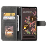 Google Pixel 8a Unique Stitching Design Wallet Wrist Strap