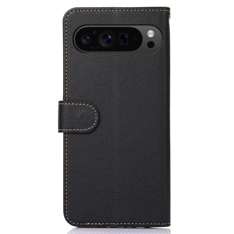 Google Pixel 9a RFID Lychee Texture Wallet Strap Case