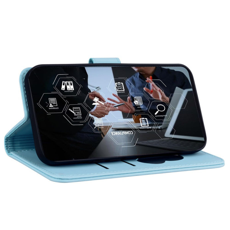 Cute Cat Print Wallet Wrist Strap Case