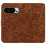 Google Pixel 8 Elegant Flower Print Calfskin Wallet Case