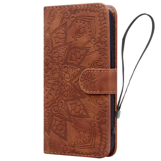 Elegant Flower Print Calfskin Wallet Case