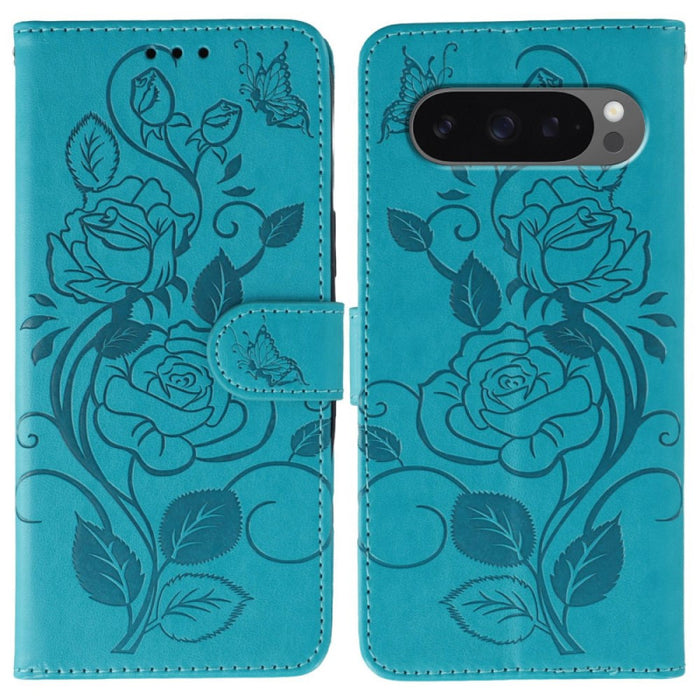 Butterfly Rose Pattern Wallet Case
