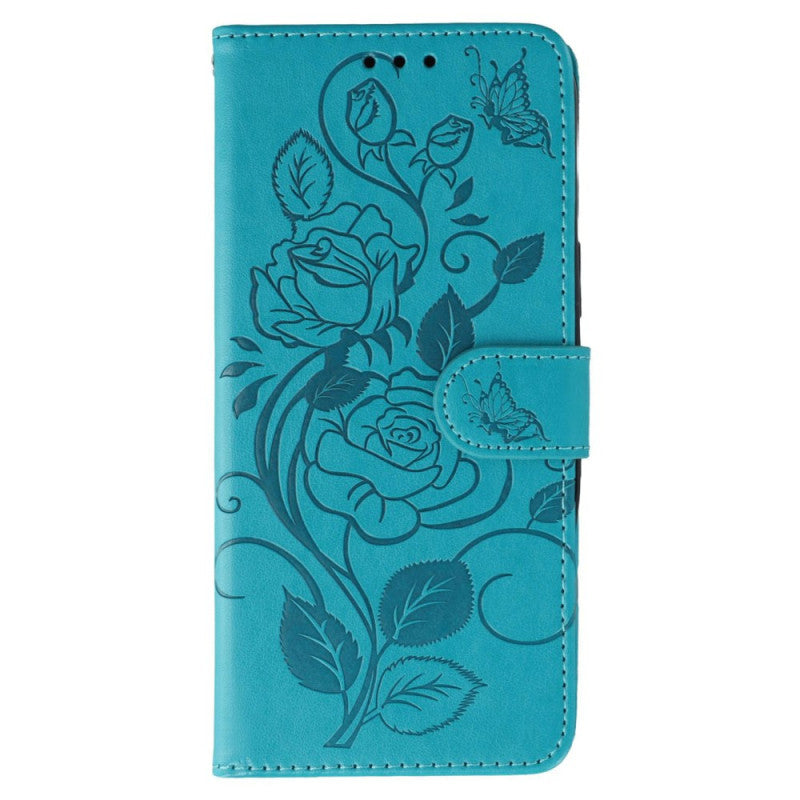 Butterfly Rose Pattern Wallet Case