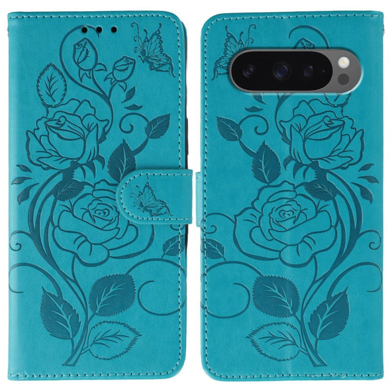 Butterfly Rose Pattern Wallet Case