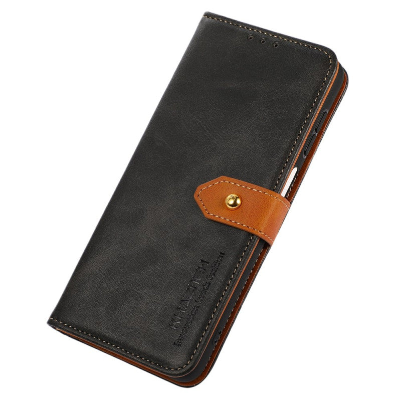 Gold Buckle Contrast Leather Wallet Case
